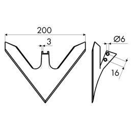 COEUR DE BINEUSE 200X3 EA 16MM