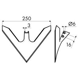 COEUR DE BINEUSE 250X3 EA 16MM