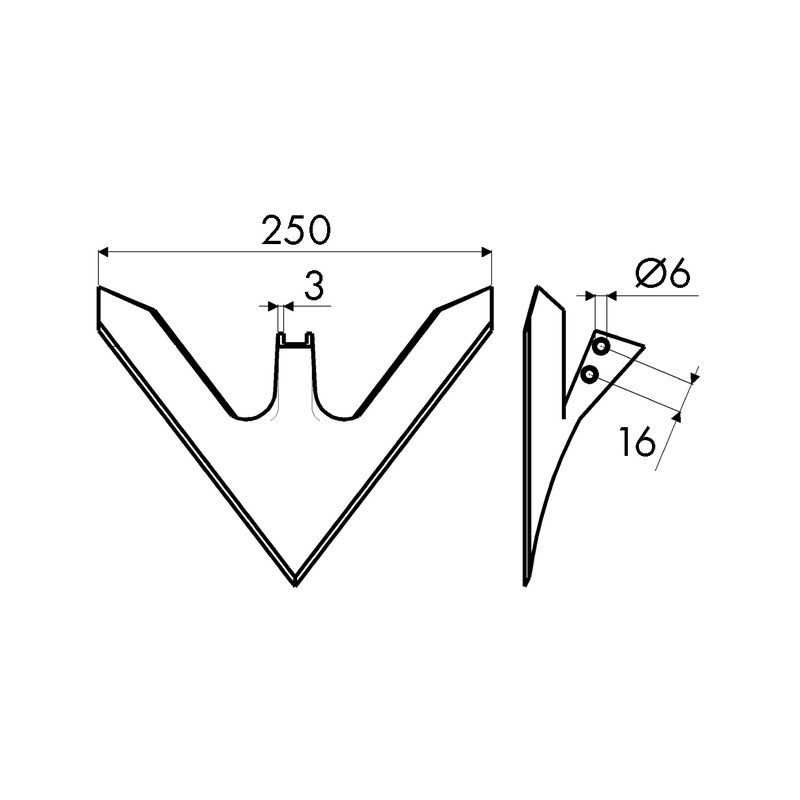 COEUR DE BINEUSE 250X3 EA 16MM