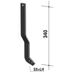 TIGE DE BINEUSE LATERALE 32X10 GAUCHE TROU DIAMETRE 6 MM EA 16 MM