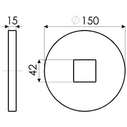 PLAQUE EXTREMITE BOMBEE Ø 150X15 CARRE DE 41