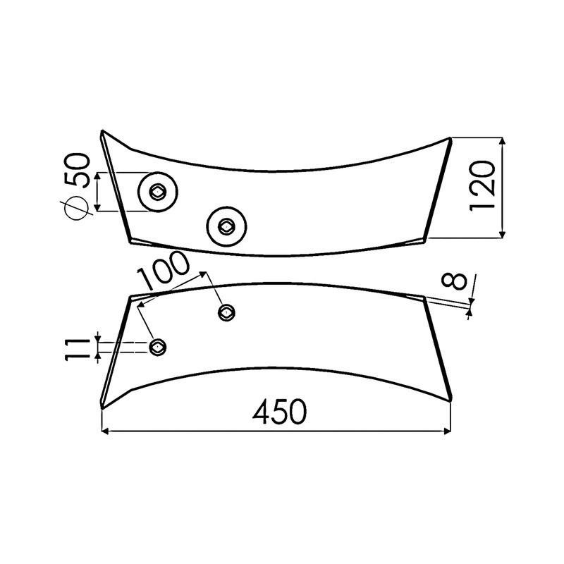 DEFLECTEUR GAUCHE BORE B073301 AD.KVE