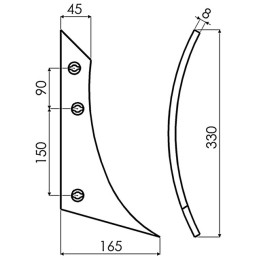 ETRAVE GAUCHE TRIPLEX TYPE KVERNELAND 073257R