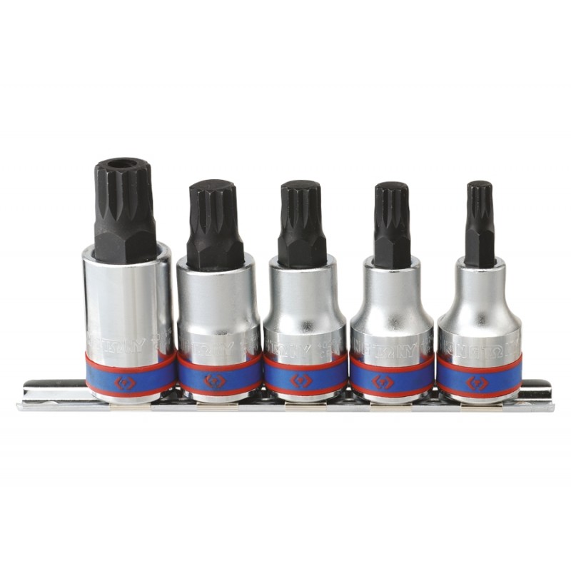 Jeu de douilles 1/2" XZN  sur rail - 5 pièces