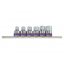 Jeu de douilles 1/2" TORX sur rail - 6 pièces