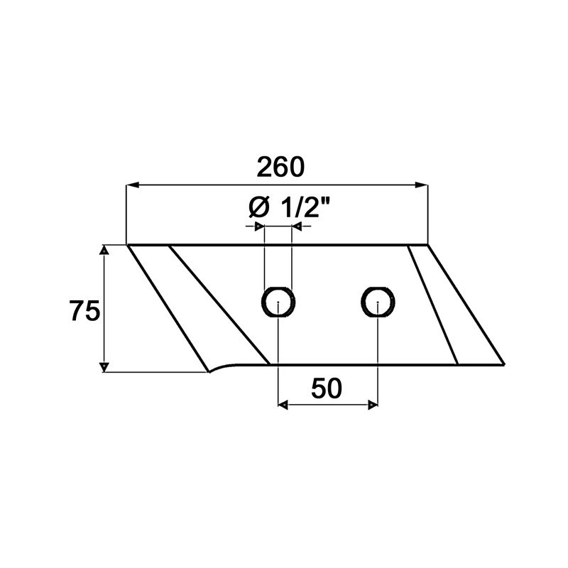 POINTE DROITE REVERSIBLE 2 TROUS TYPE GREGOIRE & BESSON 173316