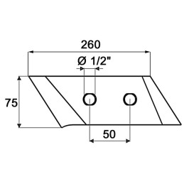 POINTE GAUCHE REVERSIBLE 2 TROUS TYPE GREGOIRE & BESSON 173315