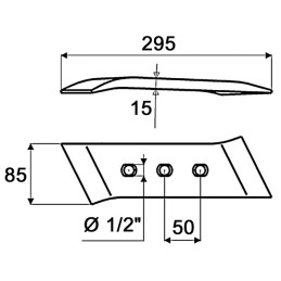 POINTE GAUCHE REVERSIBLE 3 TROUS TYPE GREGOIRE & BESSON 173331