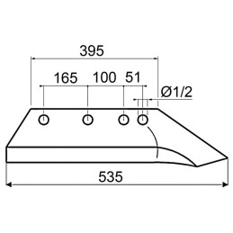 SOC A BEC DROIT 14 POUCES TYPE IH 737339