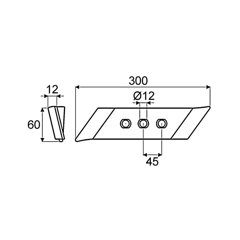 POINTE GAUCHE REVERSIBLE 3 TROUS TYPE RABE MP350|27510902