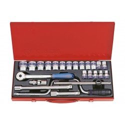 Coffret de douilles métriques et accessoires 1/2" - 24 pièces