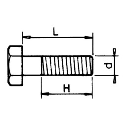 VIS TETE HEXAGONALE 16/150X65 12.9 BRUT BOITE DE 25