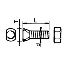 BOULON TETE CONIQUE 12/125X39 FILET A DROITE BUGNOT BOITE DE 25