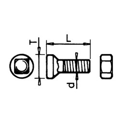 BOULON TETE FRAISEE COLLET CARRE 11X35 TYPE DURO BOITE DE 25