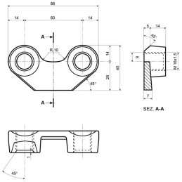 BLOC DENT DOUBLE ECROU 16X150 EA 60 (UNITE)