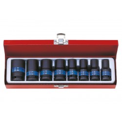 Coffret de douilles longues 1/2" à choc métriques - 8 pièces