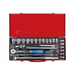 Coffret de douilles pouces et accessoires 1/2" - 24 pièces