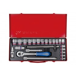 Coffret de douilles pouces et accessoires 1/2" - 24 pièces