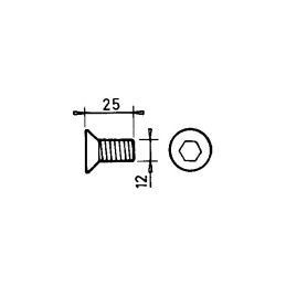 VIS TETE FRAISEE 12X25 PORTE-COUTEAU F1017 TYPE FAHR