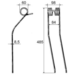 DENT COUDEE/CAMBREE 57701700 ORIGINE KUHN (CARTON DE 7)