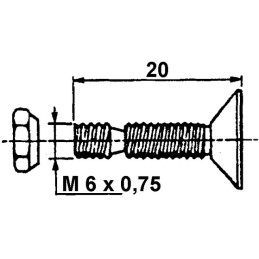 BOULONS SECANT M6X0,75 LG 20MM POUR JONCTION