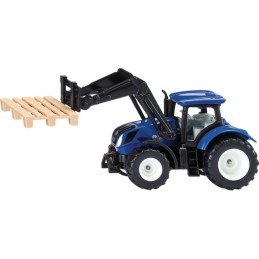 TRACTEUR NEW HOLLAND AVEC FOURCHE A PALETTES AU 1/50EME