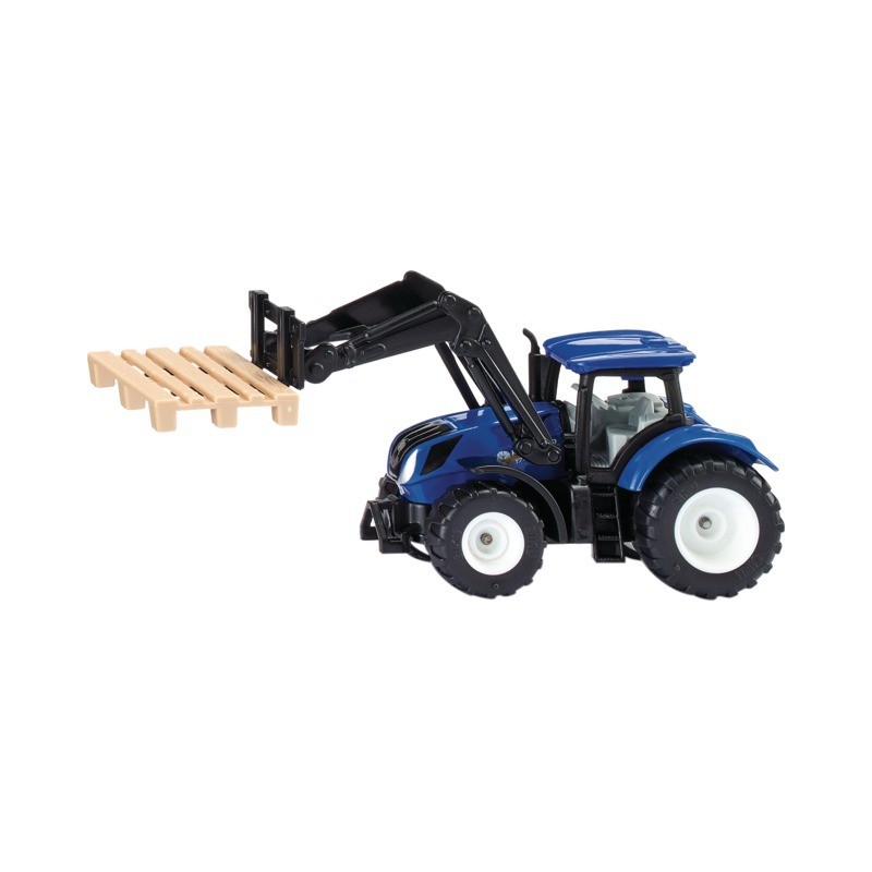 TRACTEUR NEW HOLLAND AVEC FOURCHE A PALETTES AU 1/50EME
