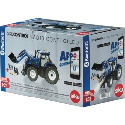 TRACTEUR TELECOMMANDE NEW HOLLAND T7.315 AVEC CHARGEUR AU 1/32EME