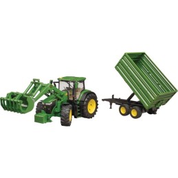 TRACTEUR JOHN DEERE 7R 350 AVEC CHARGEUR ET REMORQUE
