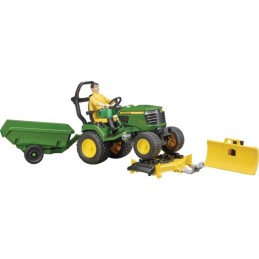 TRACTEUR TONDEUSE JOHN DEERE X949 AVEC JARDINIER ET REMORQUE