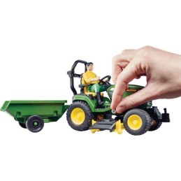 TRACTEUR TONDEUSE JOHN DEERE X949 AVEC JARDINIER ET REMORQUE