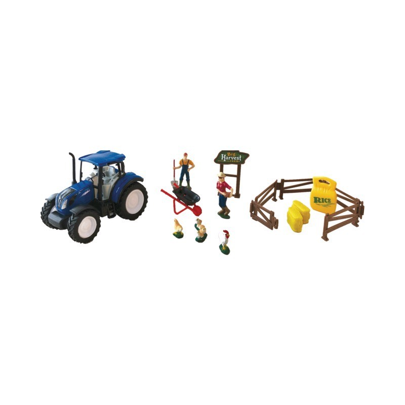 TRACTEUR NEW HOLLAND T5.120 AU 1/32EME AVEC ACCESSOIRES ET PERSONNAGES