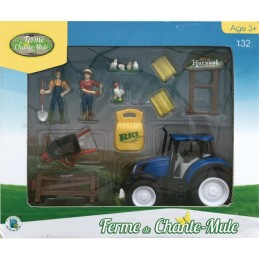 TRACTEUR NEW HOLLAND T5.120 AU 1/32EME AVEC ACCESSOIRES ET PERSONNAGES
