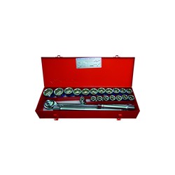 Coffret de douilles 3/4" métriques avec accessoires - 23 pièces