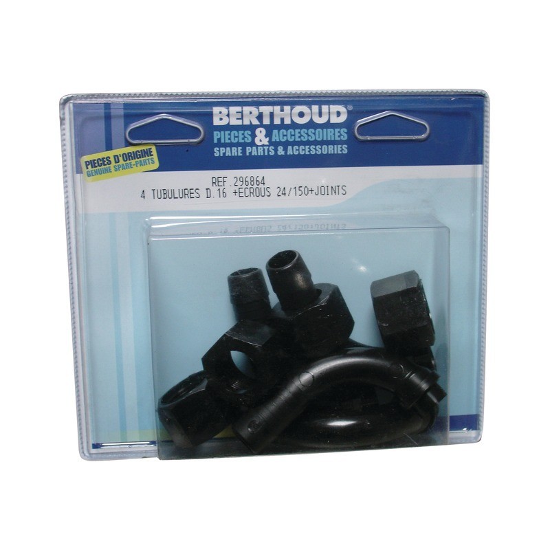 CARTE 4 TUBULURES COUDEES D16 + ECROUS/JOINTS