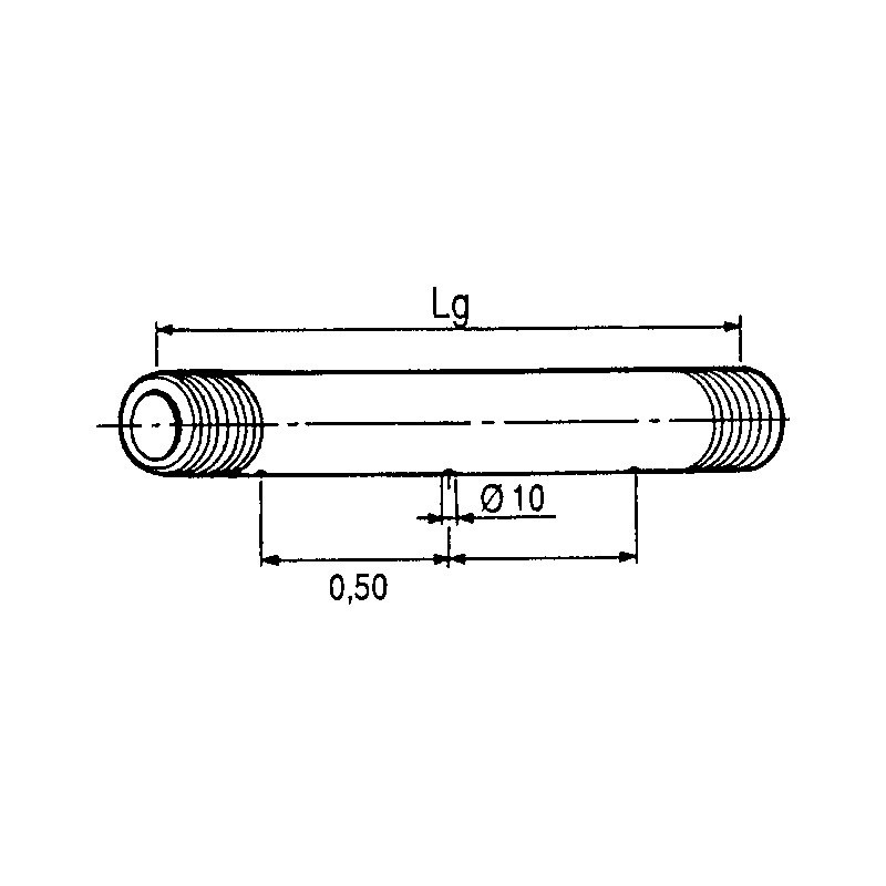 TUBE DE RAMPE LG 610 2 TROUS 10 MM EA50 BERTHOUD