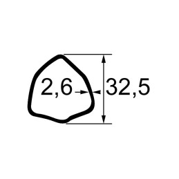 TUBE TRIANGLE EXT 32,5X2,6 LG1500