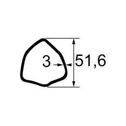 TUBE TRIANGLE EXT 51,6X3 LG1000