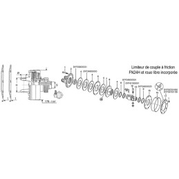 LIMITEUR A FRICTION + ROUE LIBRE CR30,2X92 658H53103R