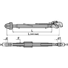 BARRE DE POUSSEE MECANIQUE CHAPE-CROCHET LG 670-965 CAT3 CBM