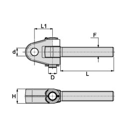 TIRANT A CHAPE FILETAGE M30X3,5 A GAUCHE LG207 CAT2 CBM