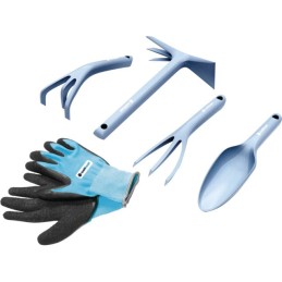 SET D'OUTILS PASTEL BLEU + GANTS DE JARDINAGE CELLFAST