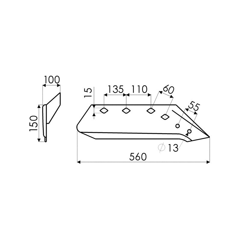 SOC A POINTE & AILERON GAUCHE 14 POUCES ORIGINE KUHN 581141