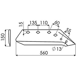 SOC A POINTE GAUCHE 14 POUCES ORIGINE KUHN 622167