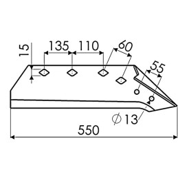SOC A POINTE GAUCHE 14 POUCES ORIGINE KUHN 622233