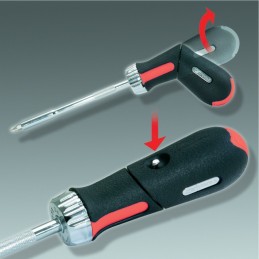 TOURNEVIS A POIGNEE REVOLVER À CLIQUET GEARplus AVEC 6 EMBOUTS KS TOOLS