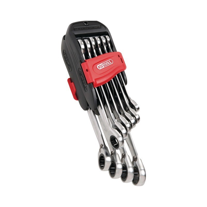 CLE MIXTE A CLIQUET REVERSIBLE GEARPLUS SUR ETUI PORTATIF JEU DE 10 KS TOOLS