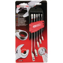 CLES MIXTES A CLIQUET REVERSIBLES DUO GEAR SUR ETUI PORTATIF JEU DE 5 KS TOOLS