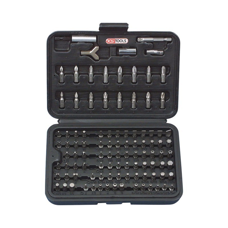EMBOUTS DE VISSAGE 1/4" COFFRET DE 95 embouts + ADAPTATEURS KS TOOLS
