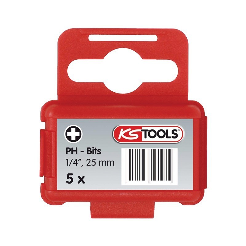 EMBOUTS DE VISSAGE 1/4" PHILLIPS PH1 LG 25 MM BOITE DE 5 KS TOOLS